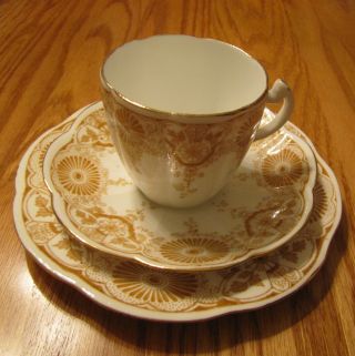 Shelley Wileman Antique Cup And Saucer Trio Ca.  1890 photo