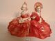 Antique Pair Victorian Ladies Fine Porcelain Figurines Made In Germany Figurines photo 10
