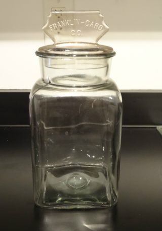1900 ' S Antique Franklin Caro Co.  Hand Blown Glass Jar photo