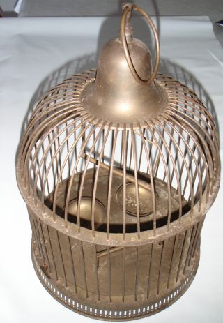 Antique Solid Brass Bird Cage photo