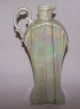 Art Nouveau Green Rainbow Luster Glaze Porcelain Handled Oil Pitcher Numbered 9 