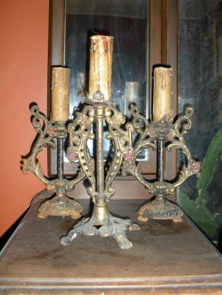 Set Of 3 Antique Lamps photo