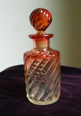 Antique Baccarat Rose Tienta Perfume Bottle 6 3/4 