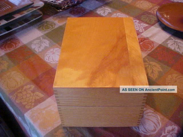 Vtg Hedges? Oak Wood Dovetail Adjustable Recipe Index Card Library File Box Boxes photo