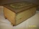Antique~jewelry Box W/inlaid Wood,  Finger Joints,  & Cloth Lined,  2 Drawers~xlent Boxes photo 9