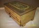 Antique~jewelry Box W/inlaid Wood,  Finger Joints,  & Cloth Lined,  2 Drawers~xlent Boxes photo 2