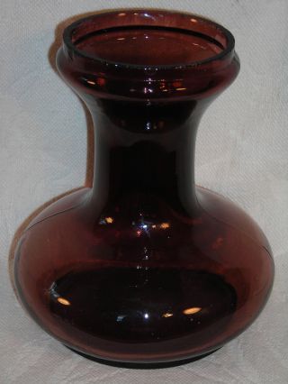 Antique 1870 ' S Blown Amethyst Glass Vase / 2 Piece Mold W/ Gound Glass Top photo