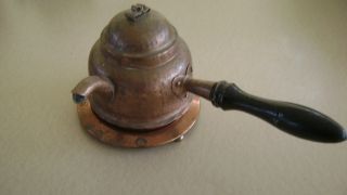 Copper Single Tea Pot Trivet From Sweden Hand Hammered 4 