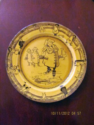 Antique Royal Doulton Earthenware / Skating Character Collectors Plate photo