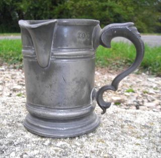 Antique English Pewter Tankard Measure photo