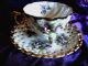 Hp Napco 3 Footed Teacup Pearl Lattice Purple Violets Cup And Saucer Excellent Cups & Saucers photo 1