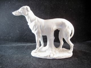 Antique Vtg German Bisque Parian Ware Dog - Whippet Greyhound - Figurine photo