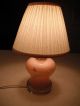 Vintage Pink Glass Lamp 13 Inches W/ Shade Design In Pink/clear Glass Lamps photo 2