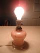 Vintage Pink Glass Lamp 13 Inches W/ Shade Design In Pink/clear Glass Lamps photo 3