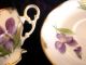 Elegant Hand Painted Lefton Footed Teacup Purple Floral Cup And Saucer Cups & Saucers photo 2