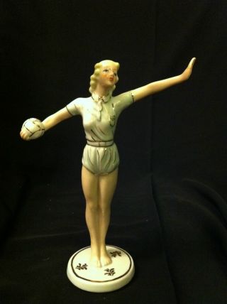 Antique German Porcelain Figurine - Young Dancing Lady photo