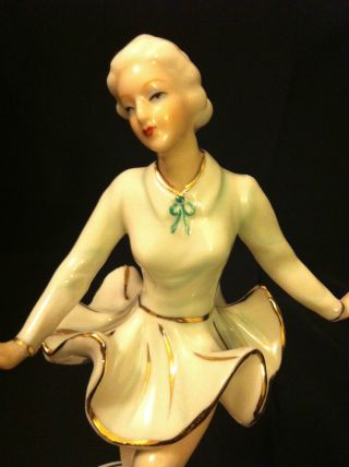 Antique German Porcelain Figurine - Young Dancing Lady photo