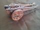 Antique Miniature Replica 1651 War Cannon Solid Brass On Wood Carriage Metalware photo 4
