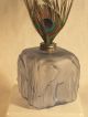 French Art Deco Perfume Bottle In Frosted Pale Blue Glass Perfume Bottles photo 1