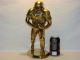 Vtg Brass Football Player Trophy Statue Hollywood Regency Man Cave Sports Fan Metalware photo 3