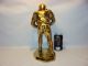 Vtg Brass Football Player Trophy Statue Hollywood Regency Man Cave Sports Fan Metalware photo 4