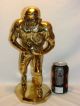 Vtg Brass Football Player Trophy Statue Hollywood Regency Man Cave Sports Fan Metalware photo 8