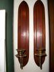 Antique Vtg Wooden Wall Sconces Other photo 2