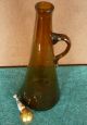 Vintage Hand Blown Amber Decanter With Controlled Bubble And Applied Handle Decanters photo 3
