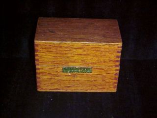 Vintage Solid Oak Dovetailed Recipe Card File Box photo