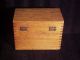 Vintage Solid Oak Dovetailed Recipe Card File Box Boxes photo 2