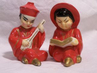 Cute Antique Musicians Salt And Pepper Shakers photo