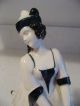 Lovely Antique Art Deco Pierrot Porcelain Figurine Lady With Mask Figurines photo 2