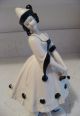 Lovely Antique Art Deco Pierrot Porcelain Figurine Lady With Mask Figurines photo 5
