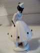 Lovely Antique Art Deco Pierrot Porcelain Figurine Lady With Mask Figurines photo 6
