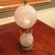 Vintage Mid Century Swag Cut Crystal Glass Table Lamp Globe Light 2 Bulbs Prism Lamps photo 9