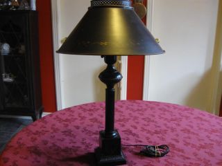 A Vintage French Tole Lamp Laurel Design photo