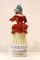 Vintage Porcelain Lady With Flower Basket,  Holding Flower To Ear Figurines photo 1