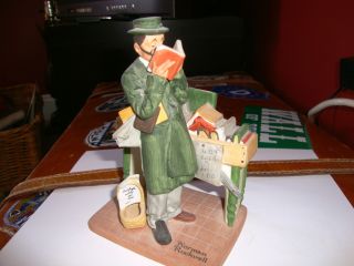 Norman Rockwell Bookworm Danbury Mint Figurine.  Mint Condition. photo