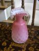 Antique Mother - Of - Pearl Diamond Quilt Satin Cased Vase With Ruffled Top Stunning Vases photo 1