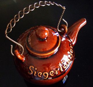 Rare Vintage Kitchen Teapot German Brown “siegerlander Mackes” City Advertising photo