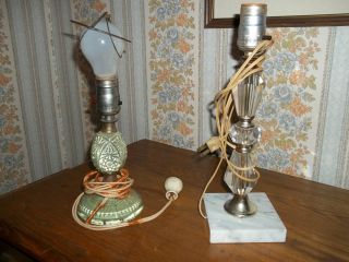 Two Retro Boudoir Glass Lamps,  Tlc photo