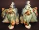 Vintage Pair Ceramic Foo Dog Chinese Guardian Lion Dogs Shishi Incense Burner Figurines photo 10