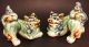 Vintage Pair Ceramic Foo Dog Chinese Guardian Lion Dogs Shishi Incense Burner Figurines photo 4