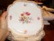 4 Vintage Squarish Plates Bayreuth? Roses /gold Plates & Chargers photo 3