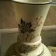 Hand Painted Opaque Glass Vase - Winter Scene Evergreen Textured,  Vtg Vases photo 4
