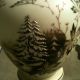 Hand Painted Opaque Glass Vase - Winter Scene Evergreen Textured,  Vtg Vases photo 5