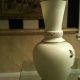 Hand Painted Opaque Glass Vase - Winter Scene Evergreen Textured,  Vtg Vases photo 6