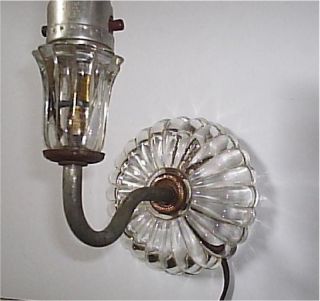 Vintage Wall Mount Glass Lamp ~ Works ~ photo