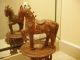Antique Wood,  Brass And Copper Trojan Style Horse Figurine Statue Metalware photo 1