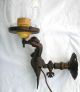 Antique 19th Century Louis Xv - Style Bronze Cherub Converted Gas Lamp Lamps photo 10